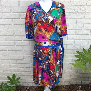 Vintage Diane Freis Colorful Blouse and Skirt